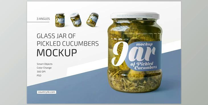 Jar of Pickled Cucumbers Mockup Set CreativeMarket – 4700815