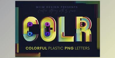 Colorful Plastic – 3D Lettering CreativeMarket - 7079811