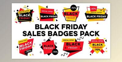 Black Friday Sale Badges Pack V2 10 in 1 (Videohive 40829615) - AE Project