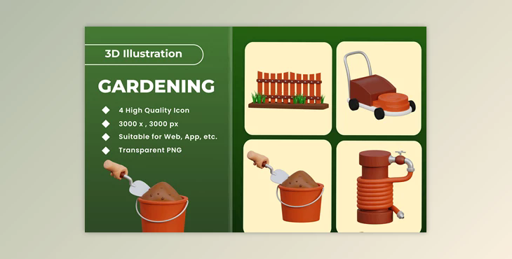 Gardening 3d Illustration v.2 FVP9AE6