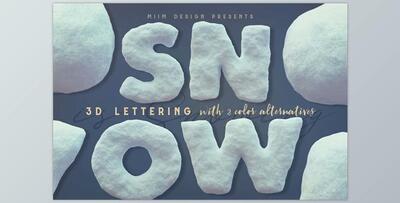 CreativeMarket – Snow – 3D Lettering 2929444