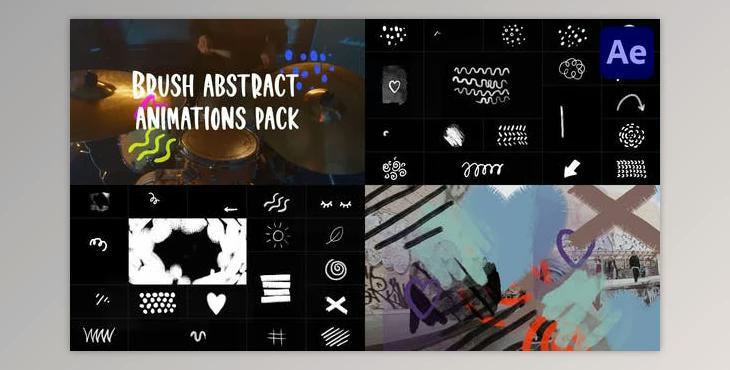 Brush Abstract Animations Pack for After Effects (Videohive 42923636) - AE Project