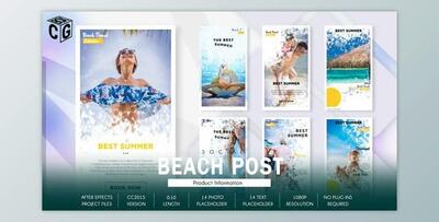 Travel Beach Social Promo B178 (Videohive 34250048) - AE Project
