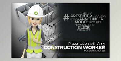Presentation With Amy Construction Worker (Videohive 37313431) - AE Project
