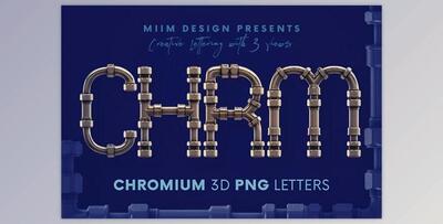 Chromium Pipes - 3D Lettering Creativemarket - 6220484