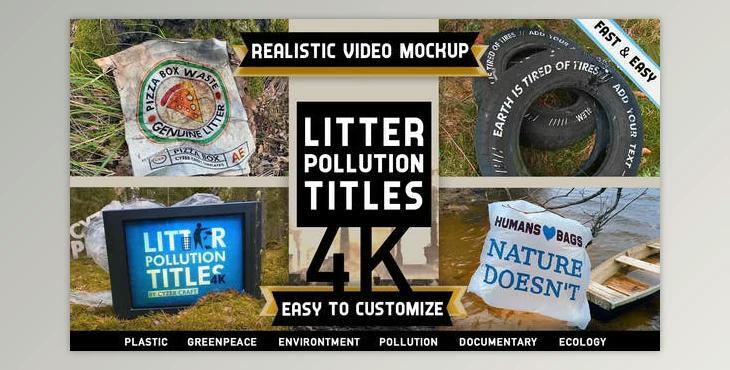 Environment Litter Pollution Titles Intro (Videohive 26709460) - AE Project