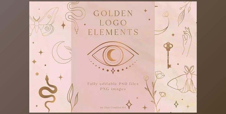 Golden Logo Elements. Esoteric CreativeMarket - 6686999