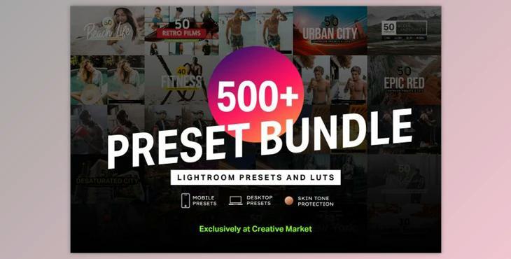 500+ Lightroom Presets & LUTs Bundle CreativeMarket 4282364