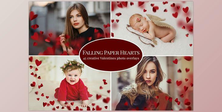 Falling Paper Hearts photo overlays CreativeMarket-5791182 (PNG, JPG)