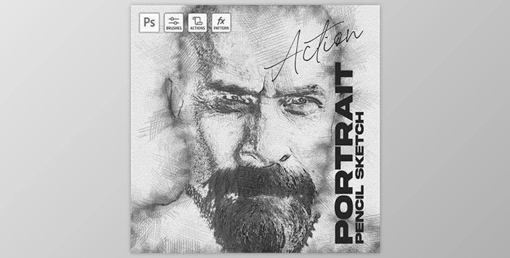 Sketch Portrait – Pencil Photoshop Action GraphicRiver-30365021 (ATN, ABR, PAT)