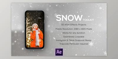 50 Snow Overlays – Vertical Resolution – For Mobile Videos (Videohive 41021662) - AE Project