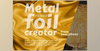 Metal foil creator — Mockup CreativeMarket-5553421 (JPG, PSD)