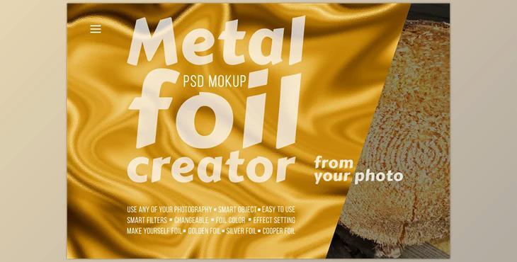 Metal foil creator — Mockup CreativeMarket-5553421 (JPG, PSD)