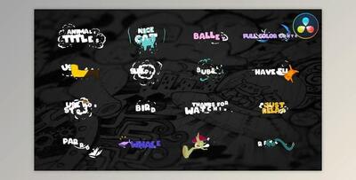 Cartoon Animals Titles for DaVinci Resolve (Videohive 38661895)