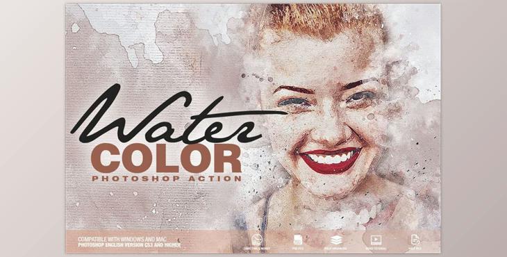 Watercolor Photoshop Action CreativeMarket-6097857 (PSD)