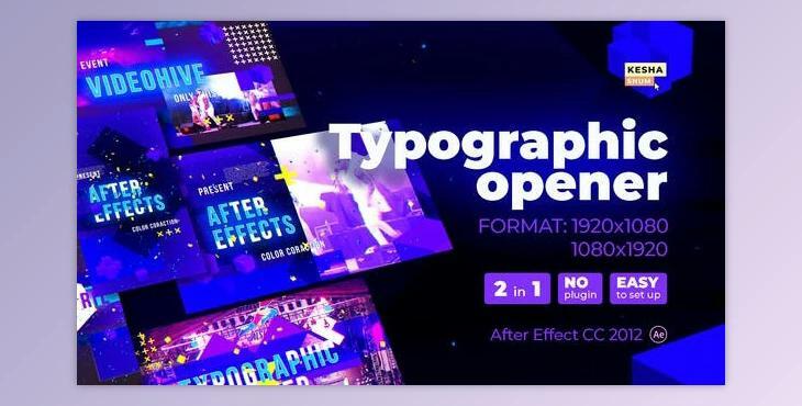 Typographic opener (Videohive 28002492) - AE Project