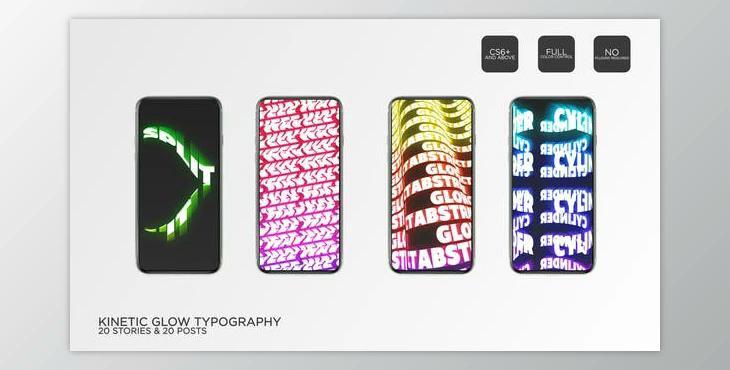 Kinetic Glow Typography Instagram (Videohive 34257814) - AE Project