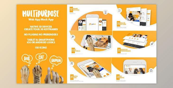 Multipurpose Web App Mock App (Videohive 20461284) - AE Project