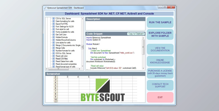 Bytescout Spreadsheet SDK v4.7.1.2045 (14 Jul 2023) + CRACK