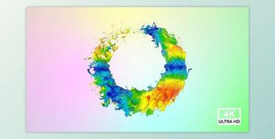Multicolor Paints Circle Splash 4K (Videohive 30668105)