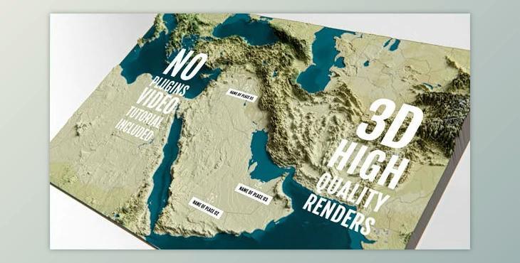 3D Physical Map - Middle East (Videohive 44591299) - AE Project