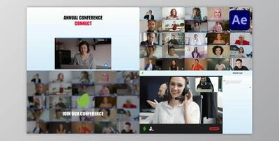 Video Conference Multiscreen for After Effects (Videohive 45527366) - AE Project
