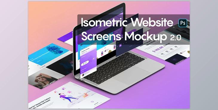 CreativeMarket Isometric Website Screens Mockup 2.0 5301223