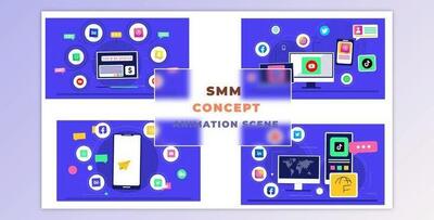 Social Media Marketing Concept Animation Scene (Videohive 42854124) - AE Project