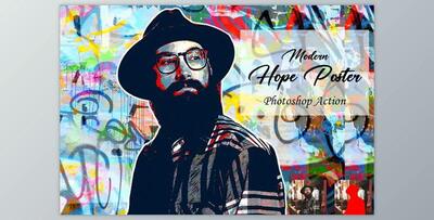 Modern Hope Poster Photoshop Action Creativemarket - 10312879