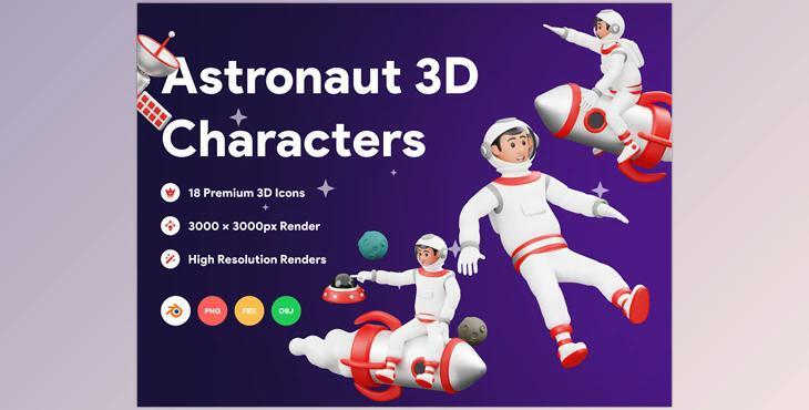 UI8 – Astronaut 3D Character Illustration