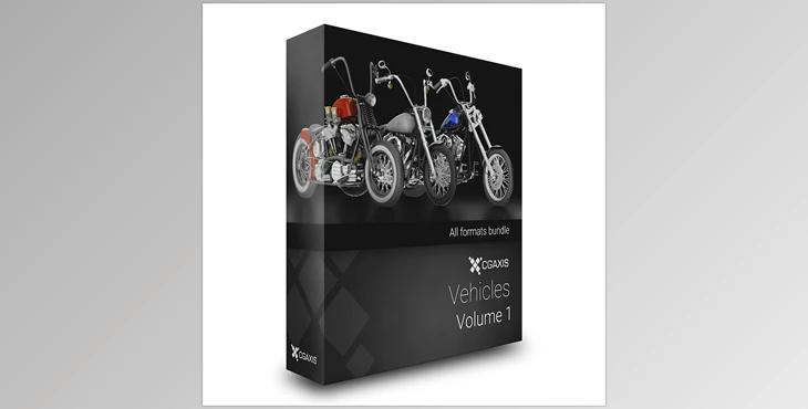 CGAxis Vehicles Volume 1 (BIKE, BLUE, CHOPPER, FBX, INTERIOR, MAX, MOTOR)