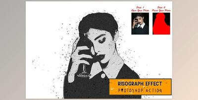 Risograph Effect Photoshop Action CreativeMarket - 7348303