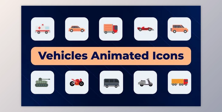 Vehicles Animated Icons (Videohive 51872926) - AE Project