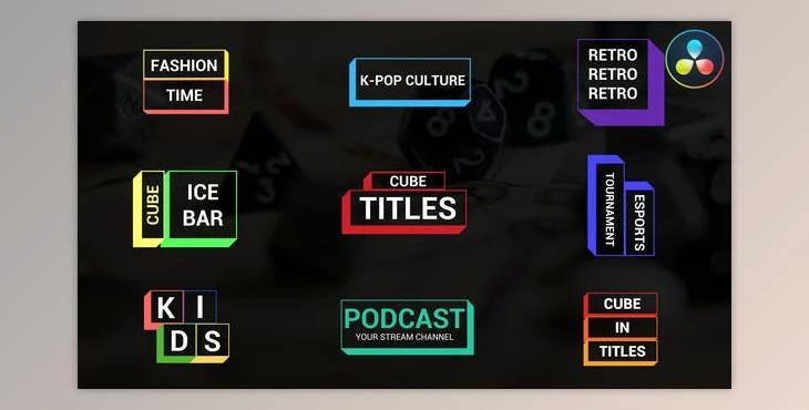 Cube Titles for DaVinci Resolve (Videohive 45167684)