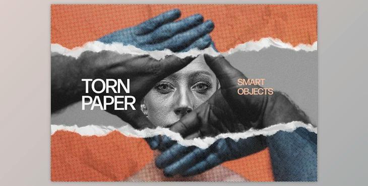 Torn Cut Out Paper Photo Effect - 92015964