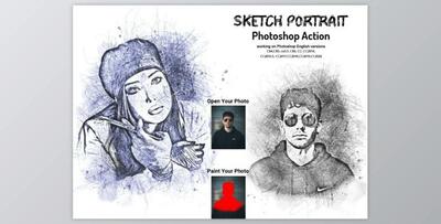Sketch Portrait Photoshop Action V-2 By Studio Retouch
