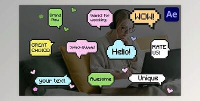 Pixel Speech Bubbles for After Effects (Videohive 47565019) - AE Project