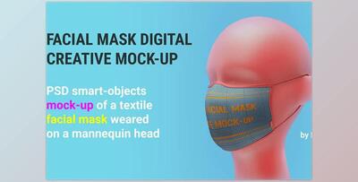 Facial mask MOCK-UP CreativeMarket-5012151