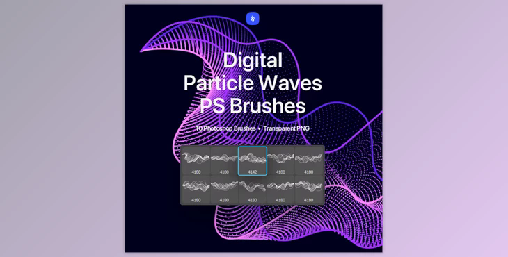 Digital Particle Waves Photoshop Brushes