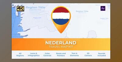 Netherlands Map Kit - Nederland Travel Map (Videohive 29912612) - AE Project