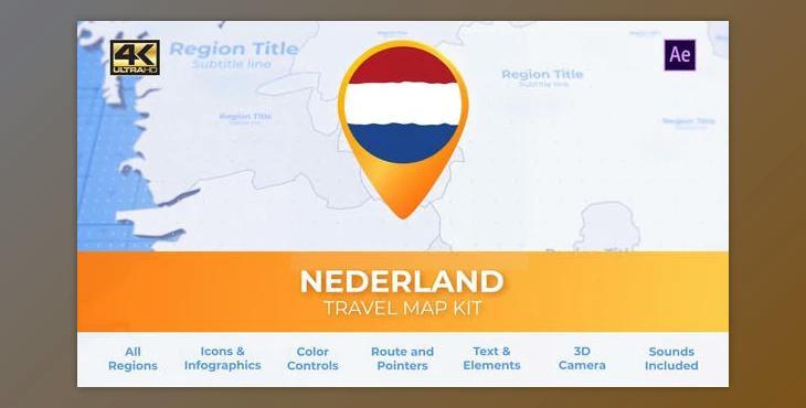 Netherlands Map Kit - Nederland Travel Map (Videohive 29912612) - AE Project