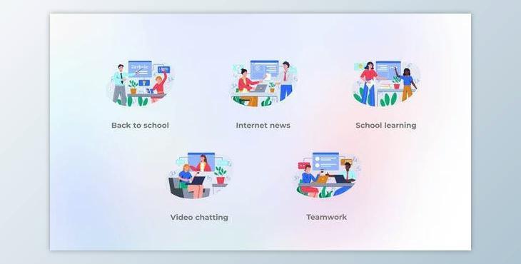 School Learning – Flat Concepts (Videohive 42903114) - AE Project