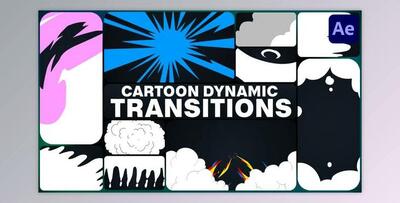 Cartoon Dynamic Transitions for After Effects (Videohive 51158858) - AE Project