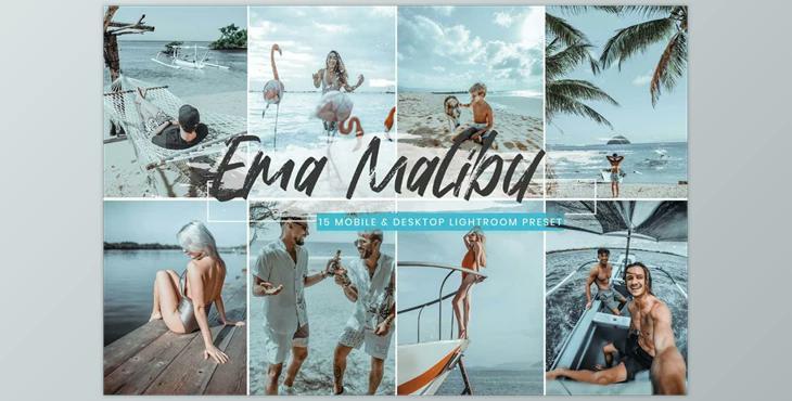 15 Mobile Lightroom Presets Malibu CreativeMarket-6111550 (XMP, DNG, LRT)