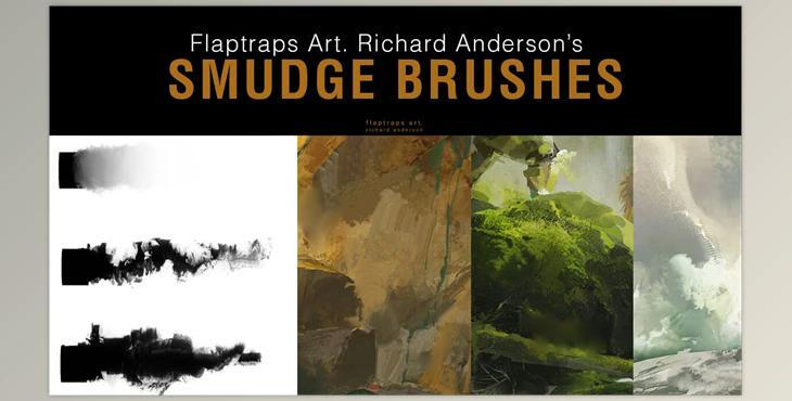 Artstation – Richard Anderson – Flaptraps Art Smudge Brushes – Photoshop
