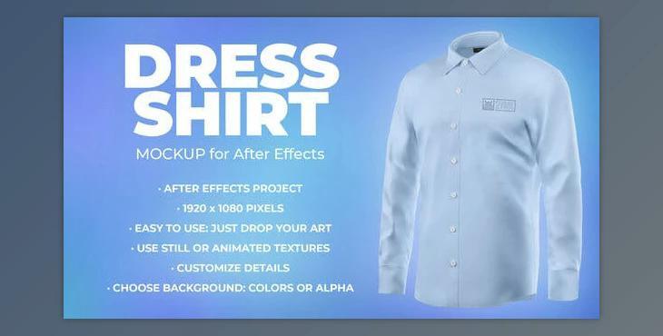 Dress Shirt – 5 Scenes Mockup Template – Animated Mockup PRO (Videohive 34761794) - AE Project