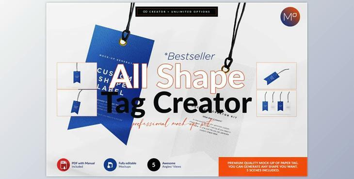 All Shape Tag Creator Mock-up CreativeMarket-5623559 (PSD)