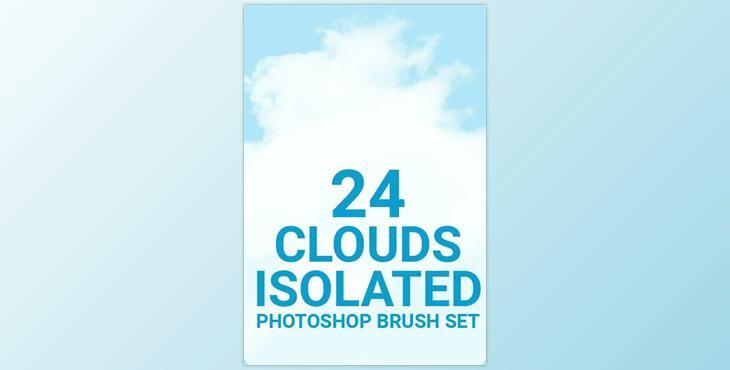 24 Cloud Isolated Photoshop Brushes Set – GraphicRiver 29926959 (ABR)