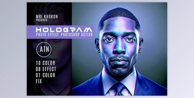 Hologram Photoshop Action - 279394729