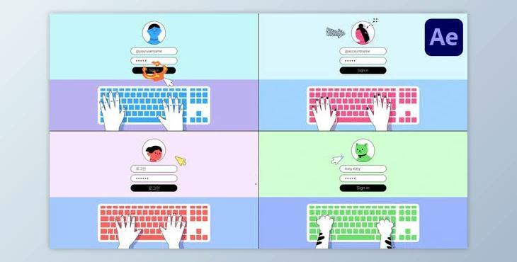 Keyboard Login Explainer for After Effects (Videohive 52566063) - AE Project